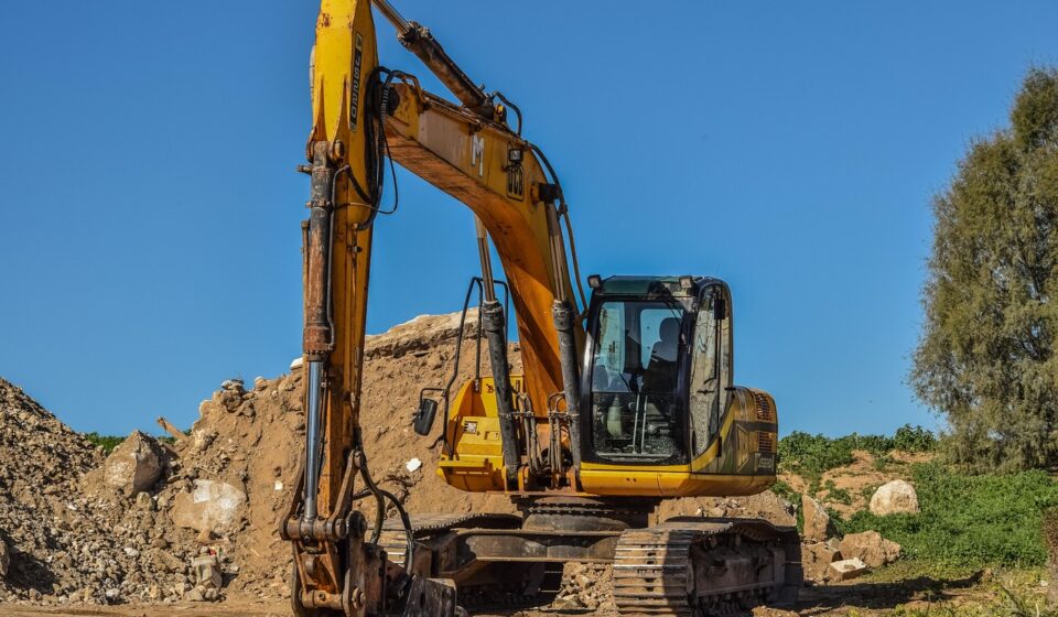 heavy machine, equipment, machinery, construction, yellow, development, power shovel, blue construction, blue power